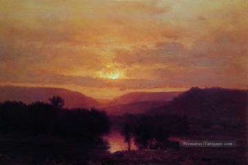  Inness Peintre - Coucher de soleil paysage Tonaliste George Inness Rivière